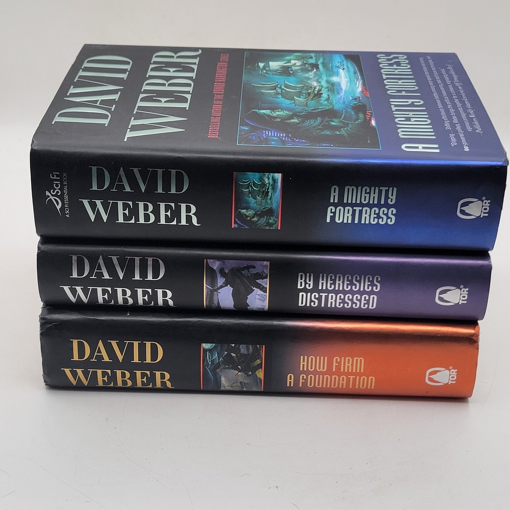 David Weber Safehold Series 3 Book HC Lot A Mighty Fortress Heresies Good